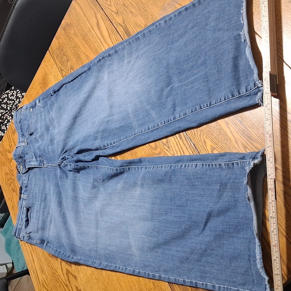 NYDJ Jeans Womens 14 BLUE TERESA WIDE LEGS Denim Used Preowned Pants